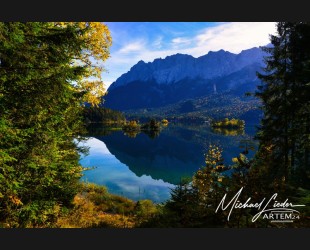 Herbststimmung Spiegelungen Zugspitze 